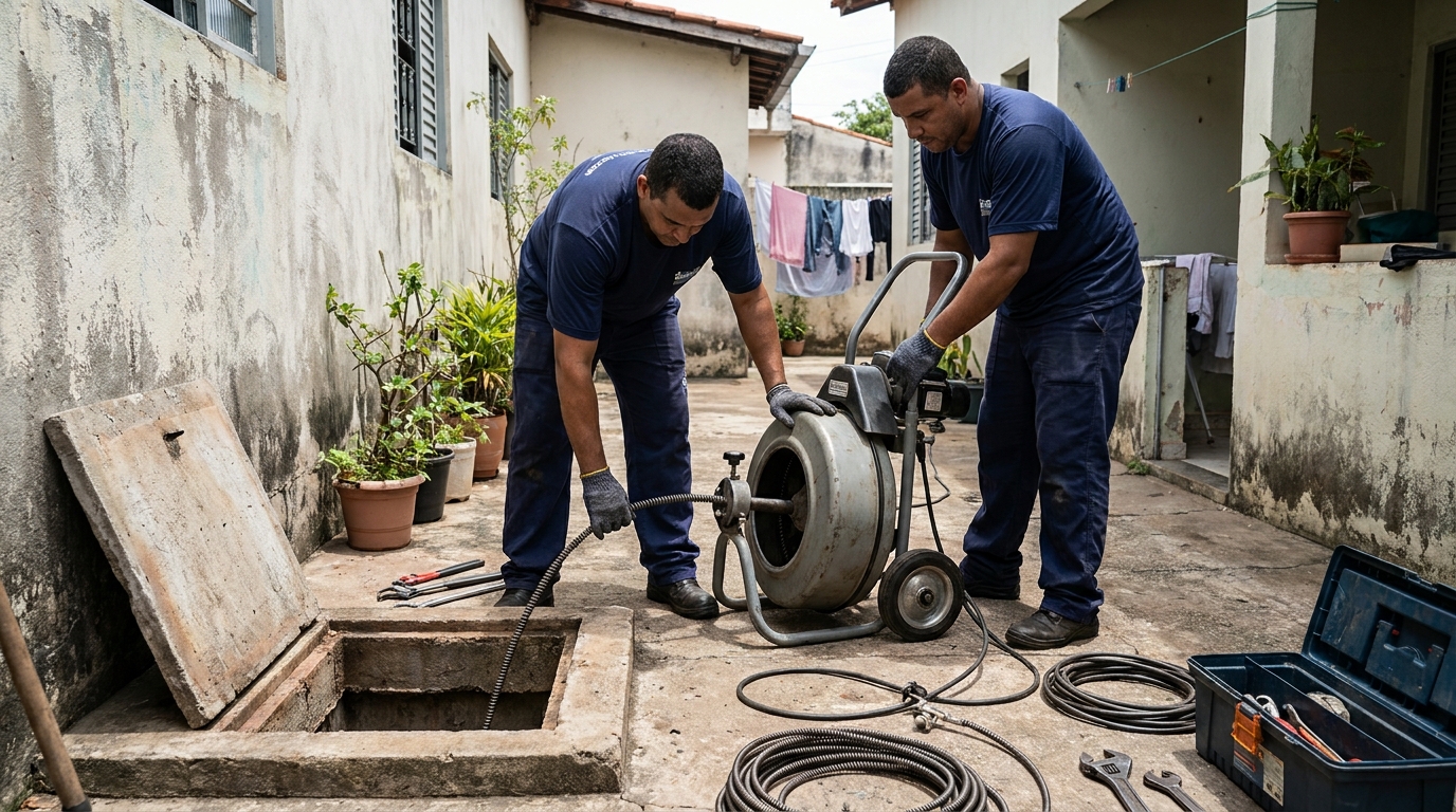 Desentupimento de Coluna Sanitária em Itaquaquecetuba‑SP